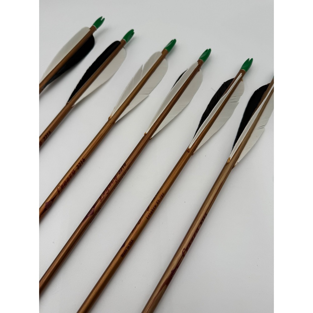 Easton Legacy 2216 Arrows Longbow 65-70# Brown Fair 6pc Wood Grain Aluminum
